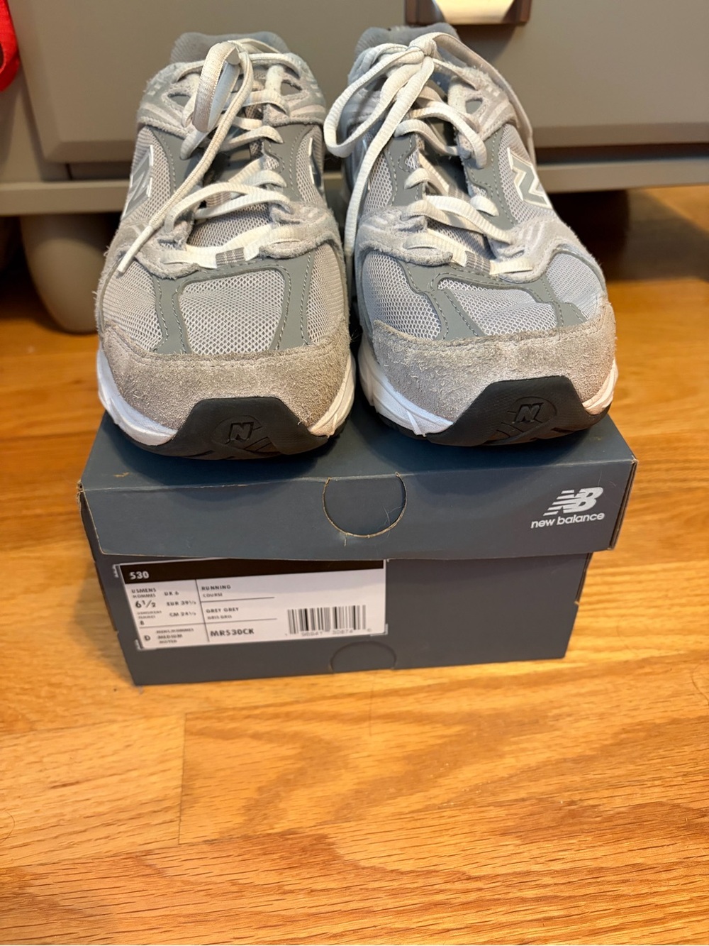 New Balance Kids Grey Mesh & Suede Sneakers